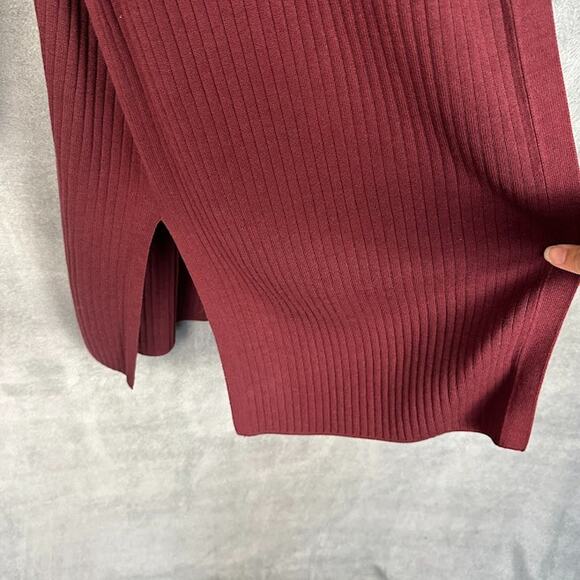 Talbots Sweater Womens 2X Burgundy Cardigan Open Ribbed Preppy Office Minimalist - Picture 8 of 14